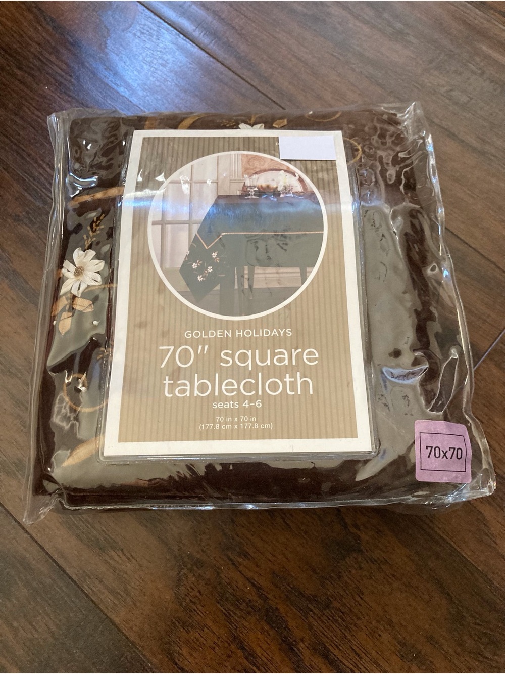 70" Square Tablecloth - Brown Velvet